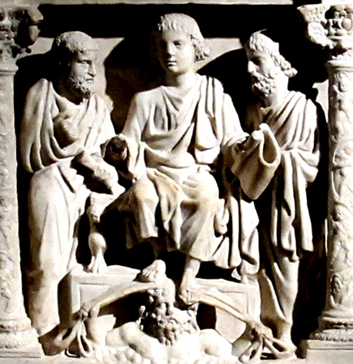 The Traditio Legis, from the Sarcophagus of Junius Bassus, 4th century